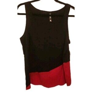 Mac+Jac Red And Black Color Block Tank Taop Size XL